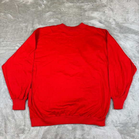 Vintage Crane Sweatshirt Womens Large Red Japanese Style Pullover Puff Print 80s - Picture 2 of 7